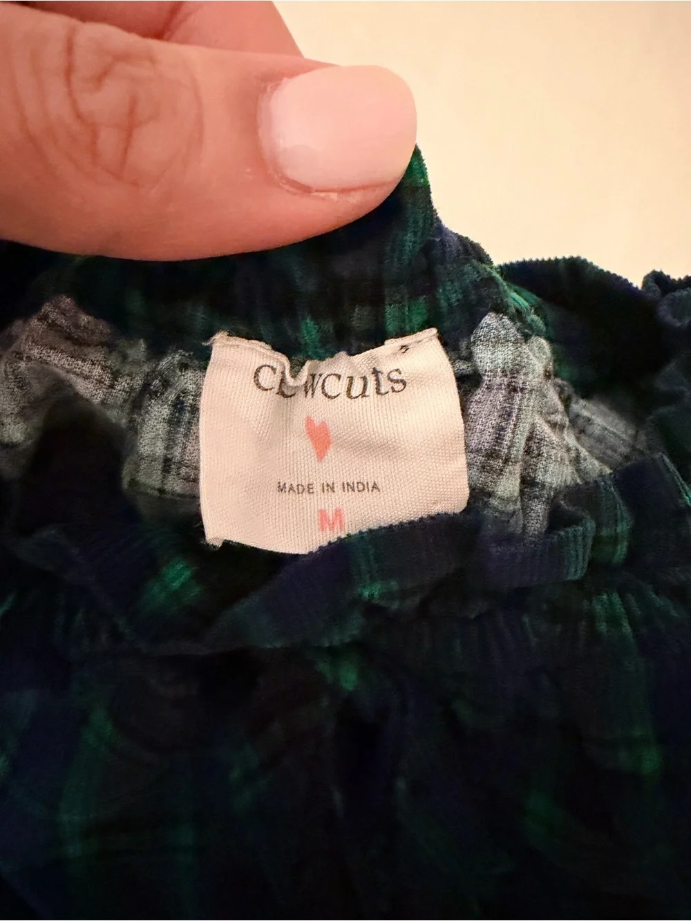 Green & Navy Plaid Peasant Top and Ruffle Skirt Set